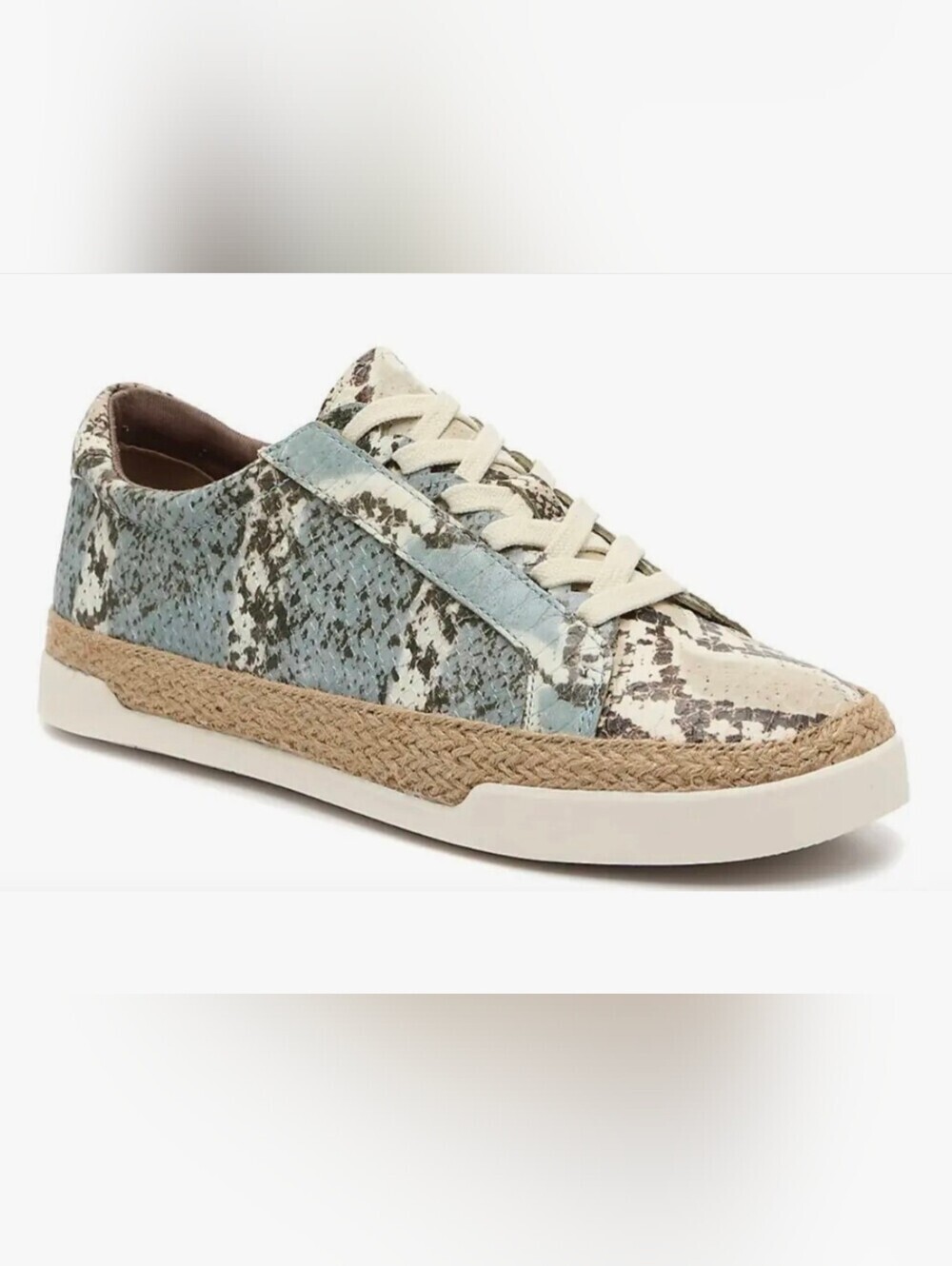 Crown Vintage Python Snake Print Espadrille Sneakers Size 7M Blue Gray